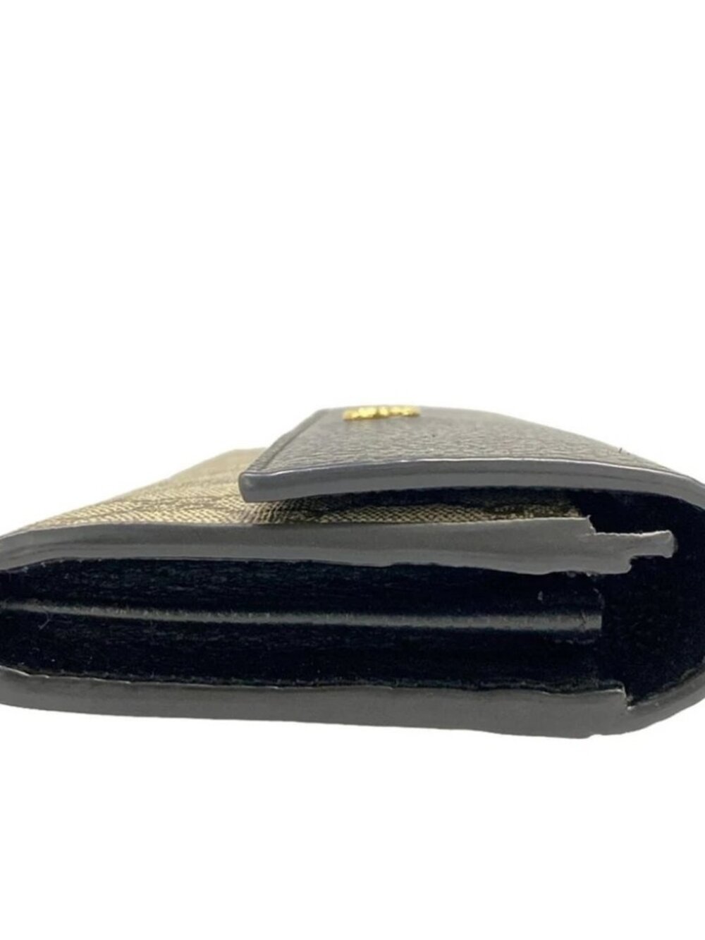 GUCCI GG Marmont Continental Wallet 456116 Black Beige Ebony Leather PVC - Picture 9 of 12